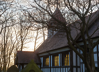 Image showing Great Altcar church at sunset