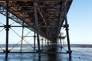 Image showing High tide at Southport pier in England