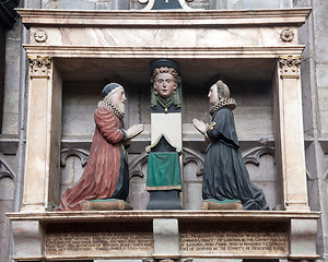 Image showing Close up of medieval statue in Ludlow church