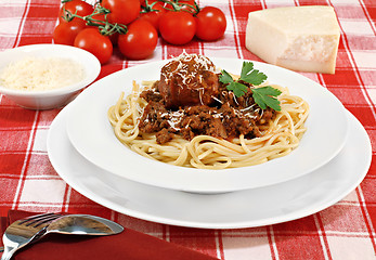 Image showing Spaghetti and Meatballs