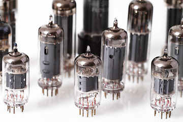 Image showing Glass vacuum radio tubes. 