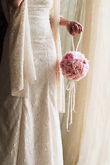 Image showing bride with a wedding bouquet