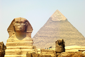 Image showing Sphinx in front of Pyramid Giza