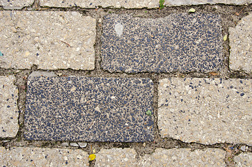 Image showing Background of old grunge street pavement of brick 