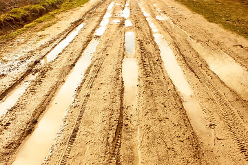 Image showing Rural road after the rain