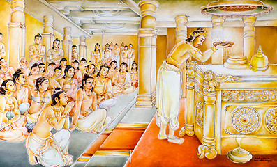 Image showing religious painting in a Buddhist temple