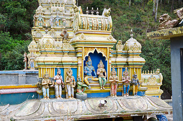 Image showing external decoration of a Hindu temple in the mountains of Sri La