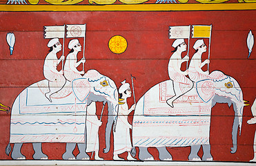 Image showing art painting at the entrance to the temple of the sacred tooth o