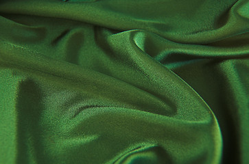 Image showing Green satin