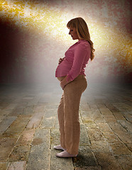 Image showing silhouette of pregnant woman