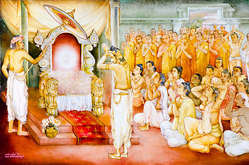 Image showing religious painting in a Buddhist temple