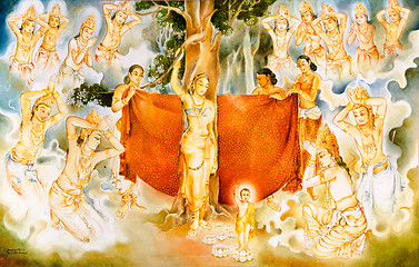 Image showing religious painting in a Buddhist temple