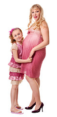 Image showing pregnant woman and daughter 