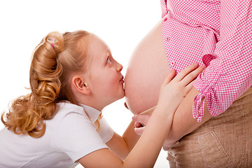 Image showing pregnant woman and daughter 