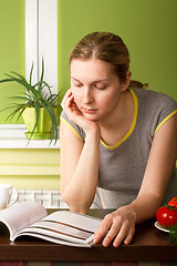 Image showing Pregnant Woman on Kitchen 