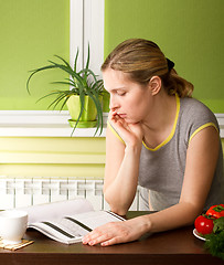 Image showing Pregnant Woman on Kitchen 