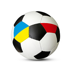 Image showing Soccer ball With Ukraine and Poland Flags