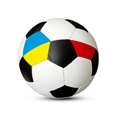 Image showing Soccer ball With Ukraine and Poland Flags