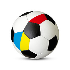 Image showing Soccer ball With Ukraine and Poland Flags