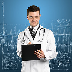 Image showing Doctor Man With Stethoscope