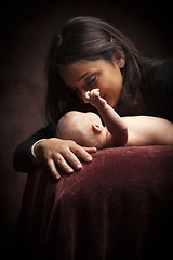 Image showing Attractive Ethnic Woman with Her Newborn Baby