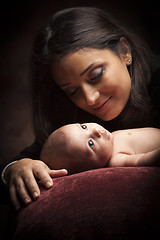 Image showing Attractive Ethnic Woman with Her Newborn Baby