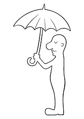 Image showing Man under umbrella