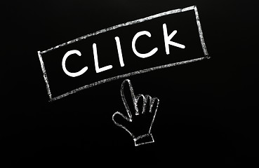 Image showing Click - button with a cursor hand