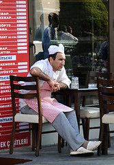 Image showing Tired Cook During Rest