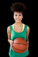 Image showing Woman with basketball