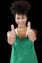 Image showing Woman with thumbs up