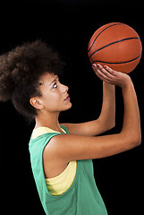 Image showing Woman with basketball