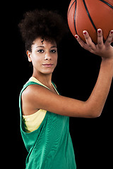 Image showing Woman with basketball