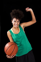 Image showing Woman with basketball