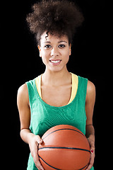 Image showing Woman with basketball