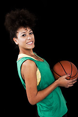 Image showing Woman with basketball