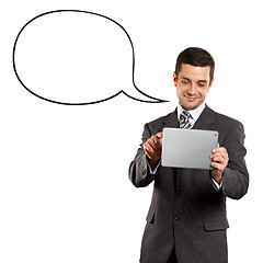 Image showing Business Man With Speech Bubble