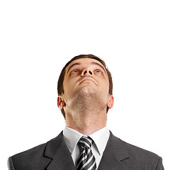 Image showing Businessman Looking Upwards