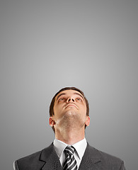 Image showing Businessman Looking Upwards