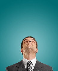 Image showing Businessman Looking Upwards