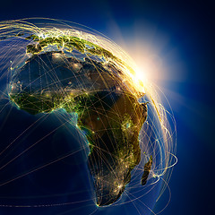 Image showing Main air routes in Africa