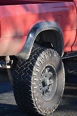 Image showing Off-road tyre on truck