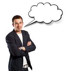 Image showing Business Man With Speech Bubble