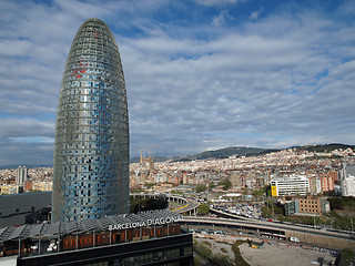 Image showing view of the Agbar Tower and Barcelona, Spain april 2012