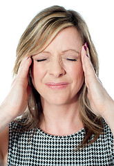 Image showing Woman having a bad headache