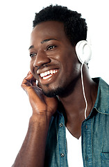 Image showing Young man with headphones