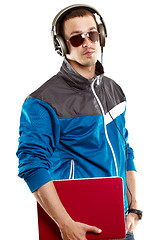 Image showing Man With Headphones And Laptop