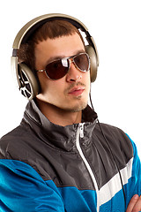 Image showing Man in Glasses with Headphones