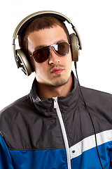 Image showing Man in Glasses with Headphones