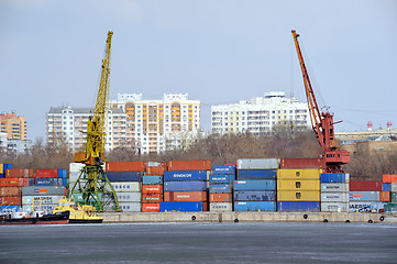 Image showing Cranes in the cargo port